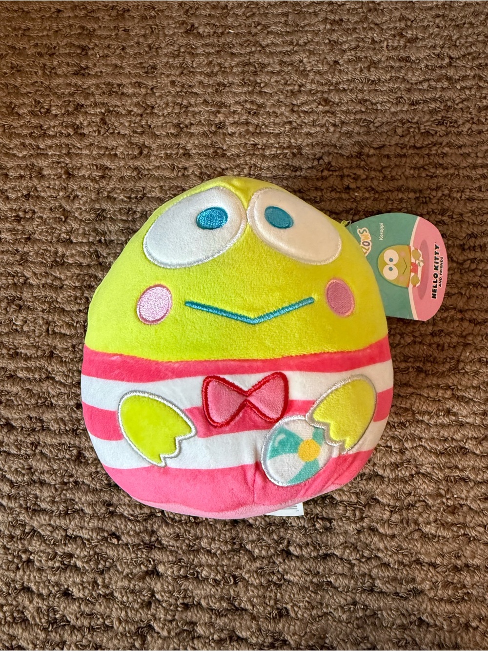 Sanrio Keroppi Squishmallows - Yellow and Pink